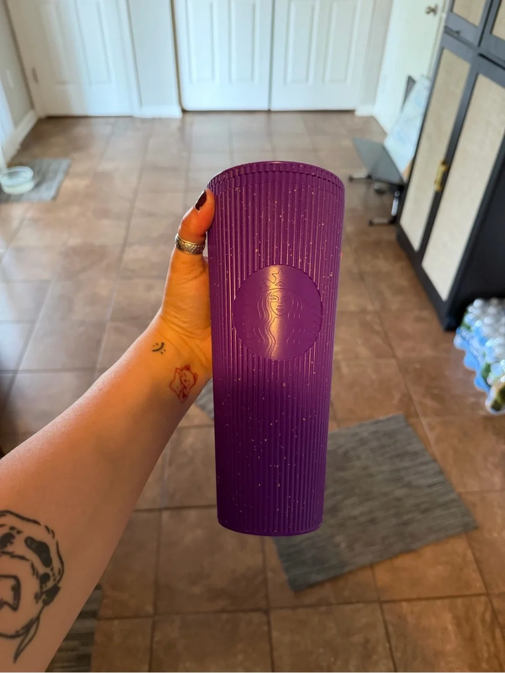 Starbucks Iridescent Teal, Purple & White Reusable Tumblers Set